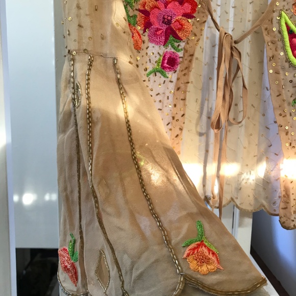 Vintage Matthew Williamson Sequin Neon 🦋 Butterflies sheer top RARE Sm/petite - Picture 8 of 9